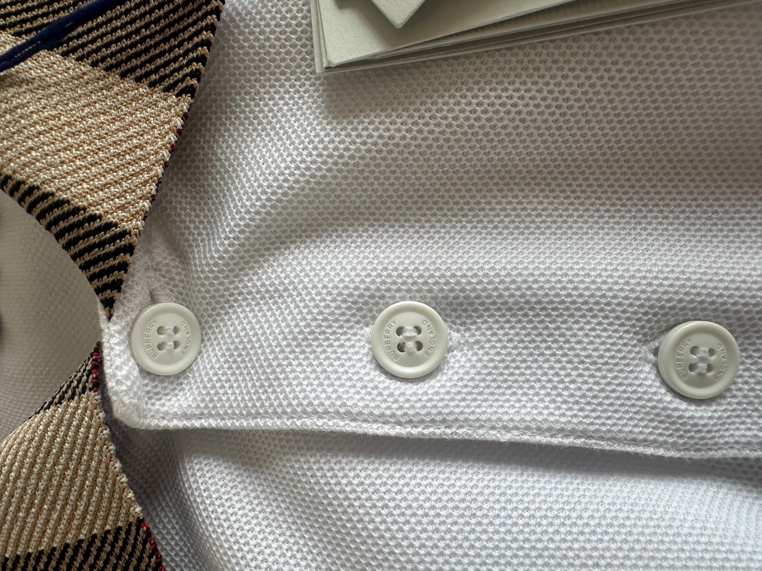 Burberry White Polo Shirt