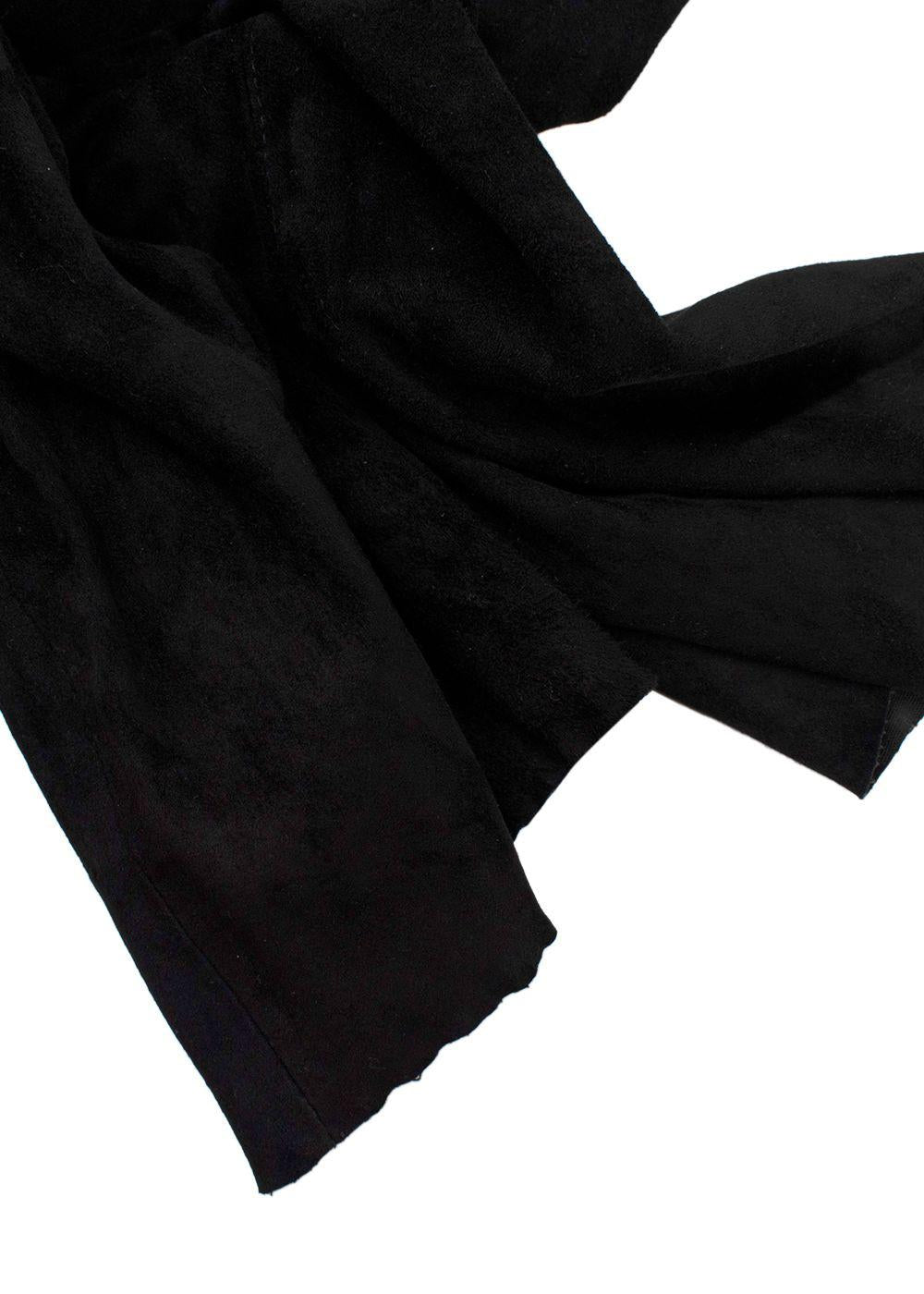 Sprwmn Black Suede Flared Ankle Crop Leggings