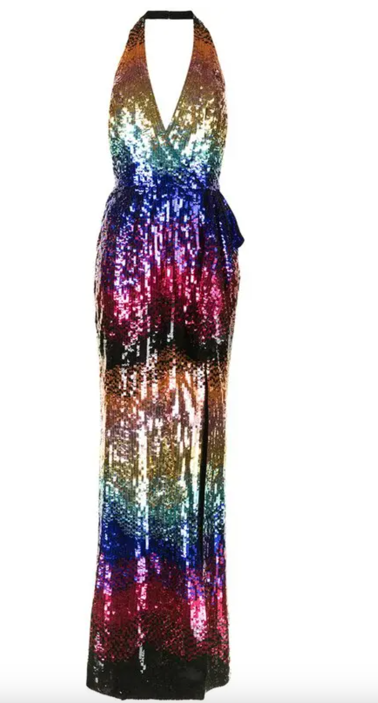 Zuhair Murad Gradient-Sequin Halterneck Gown
