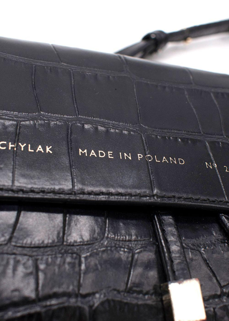 Chylak 'Black Glossy Croc' Belt Bag