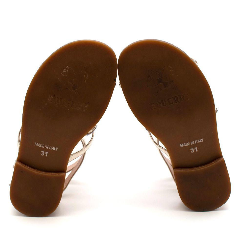 Equerry Kids 31 Gold Embellished Sandals