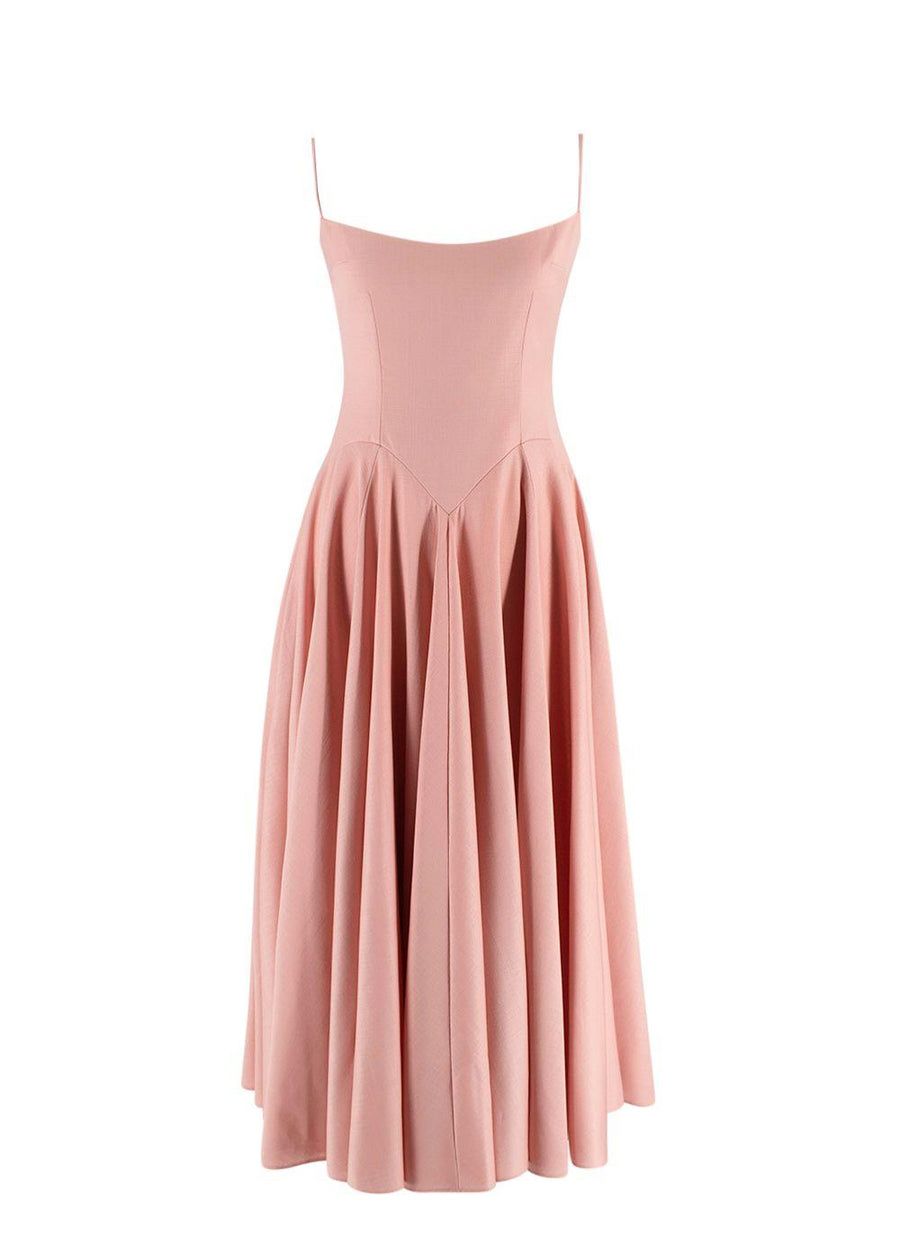 Emilia Wickstead Dusty Pink Esha Midi Dress