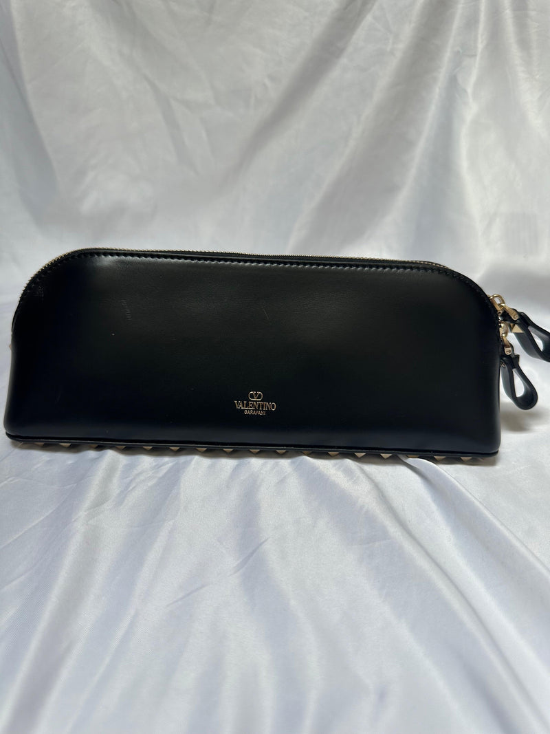 Valentino Black Leather Rockstud Shoulder Bag