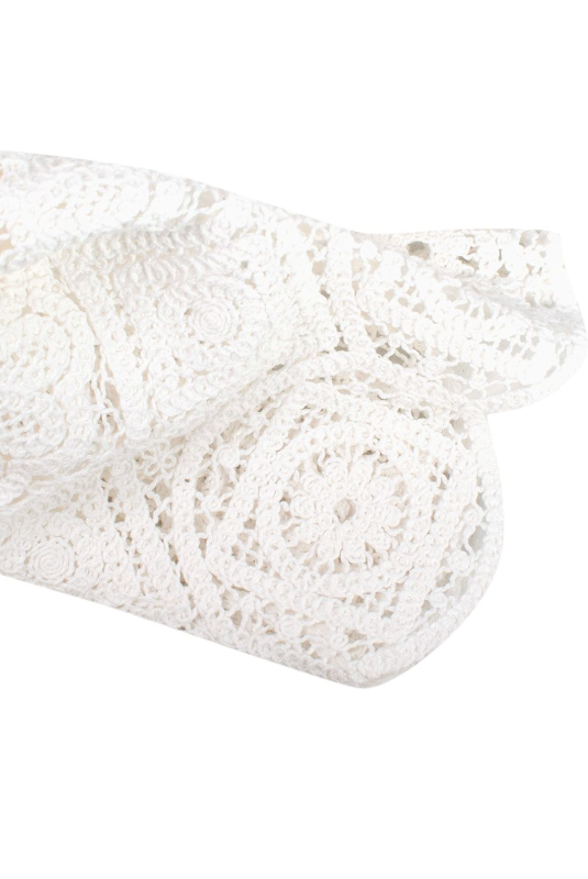 Borgo De Nor White Crochet Divona Brea Dress