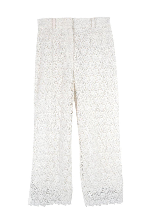 Zimmermann White Floral Crochet Trousers