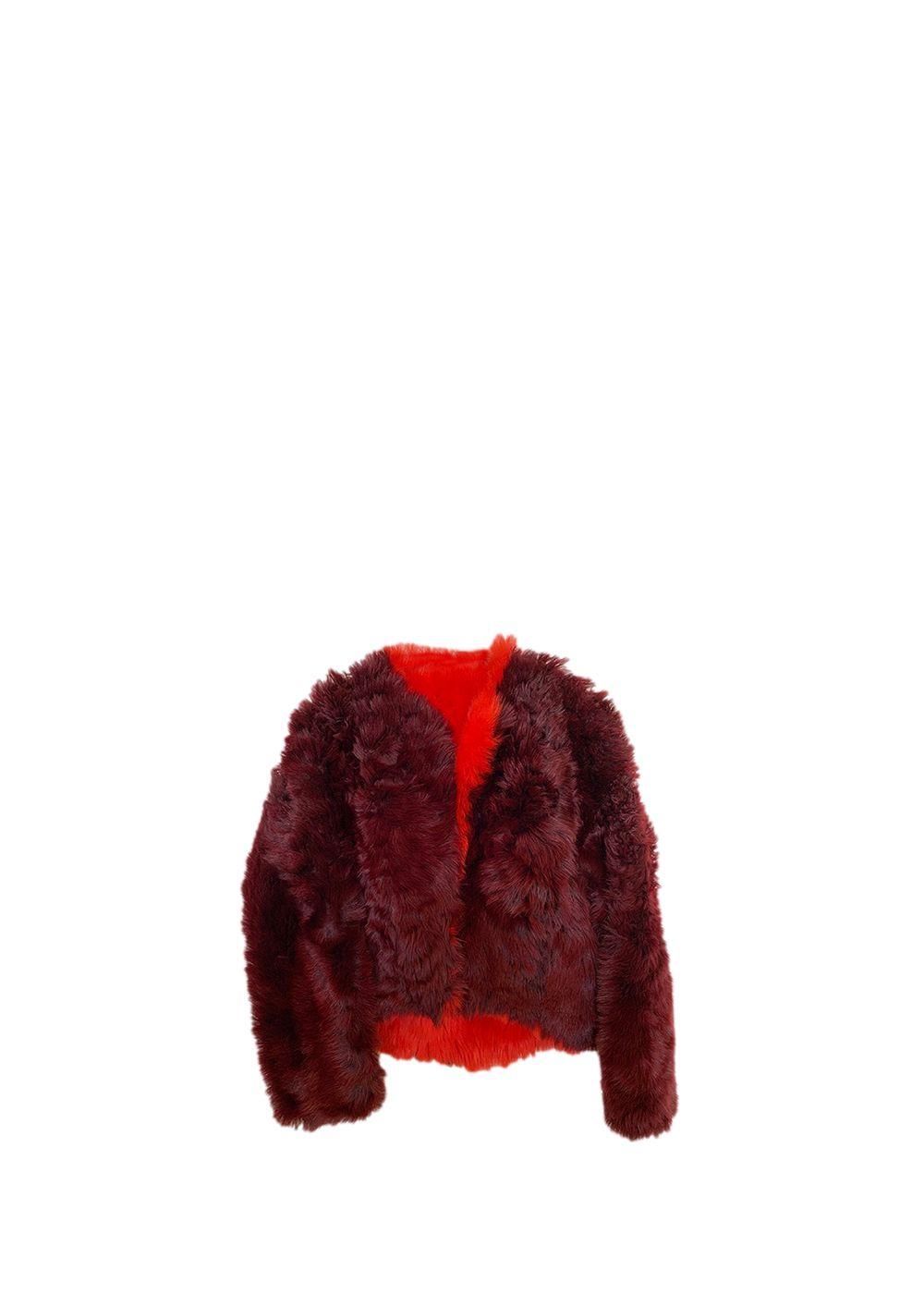 Oversized cropped alpaca coat