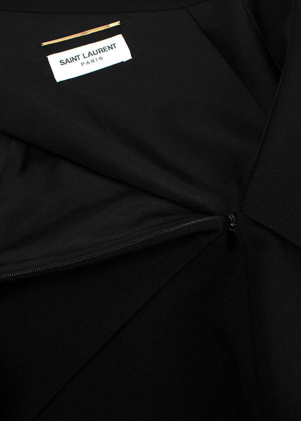 Saint Laurent Black Asymmetric Draped Mini Skirt