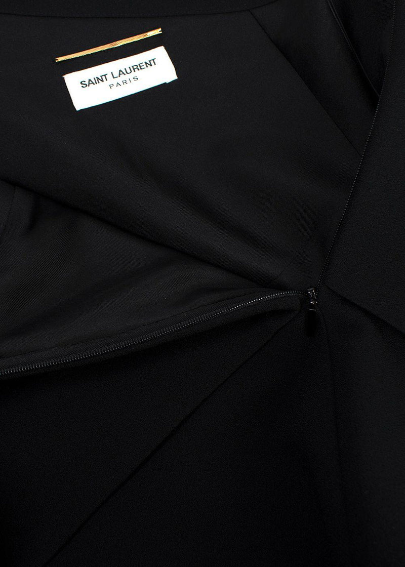 Saint Laurent Black Asymmetric Draped Mini Skirt