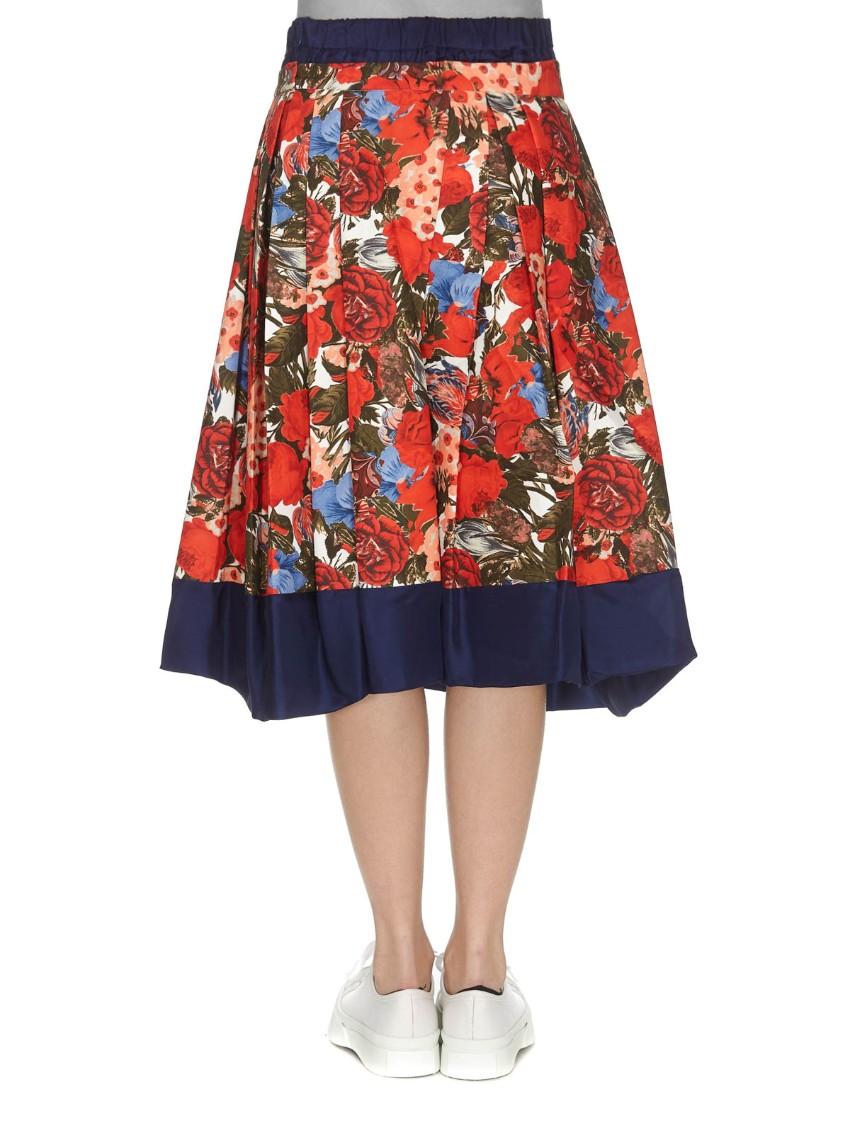 Marni Floral Print Cady Balloon Skirt