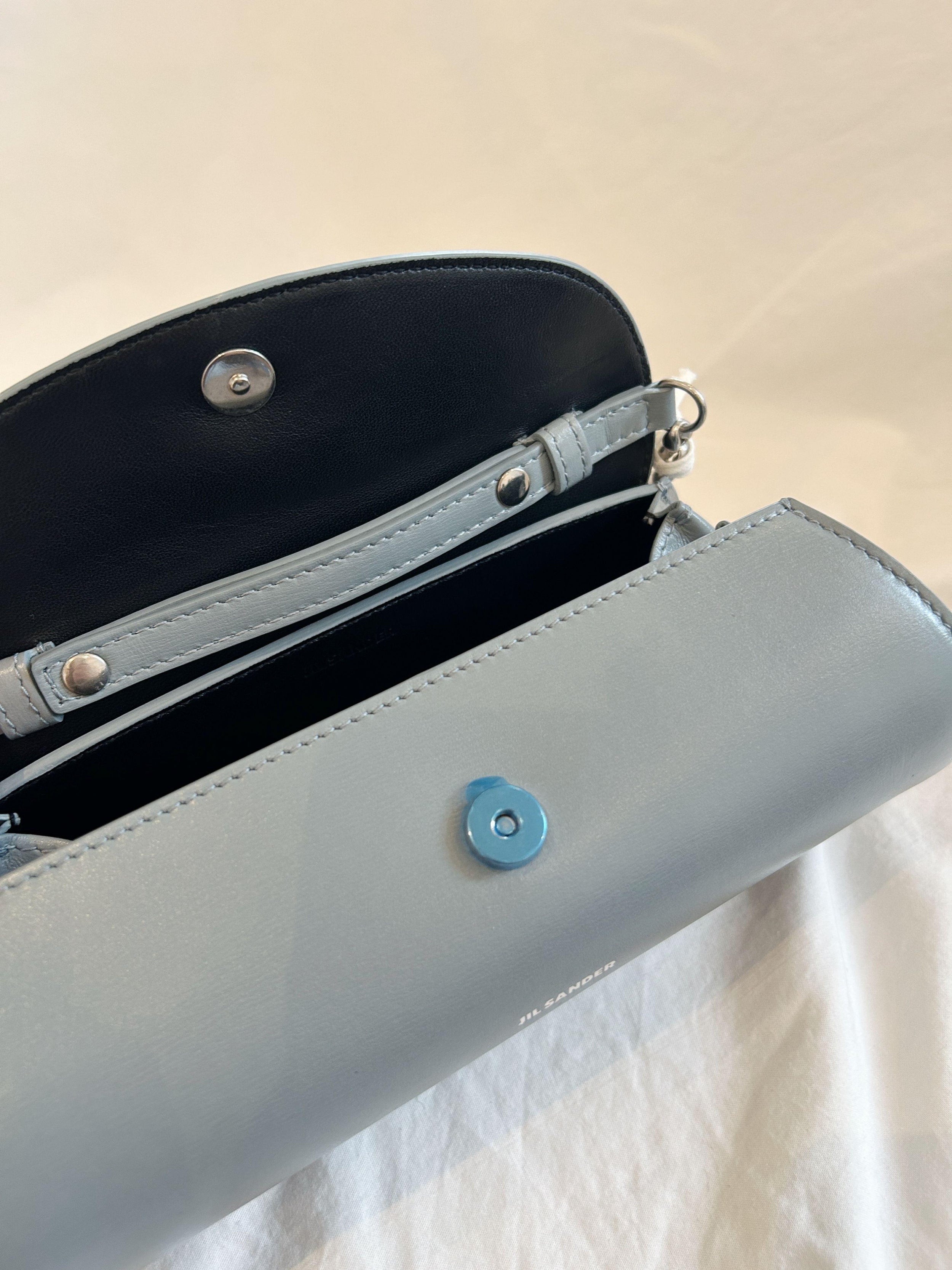 Jil Sander Blue Mini Cannolo Shoulder Bag