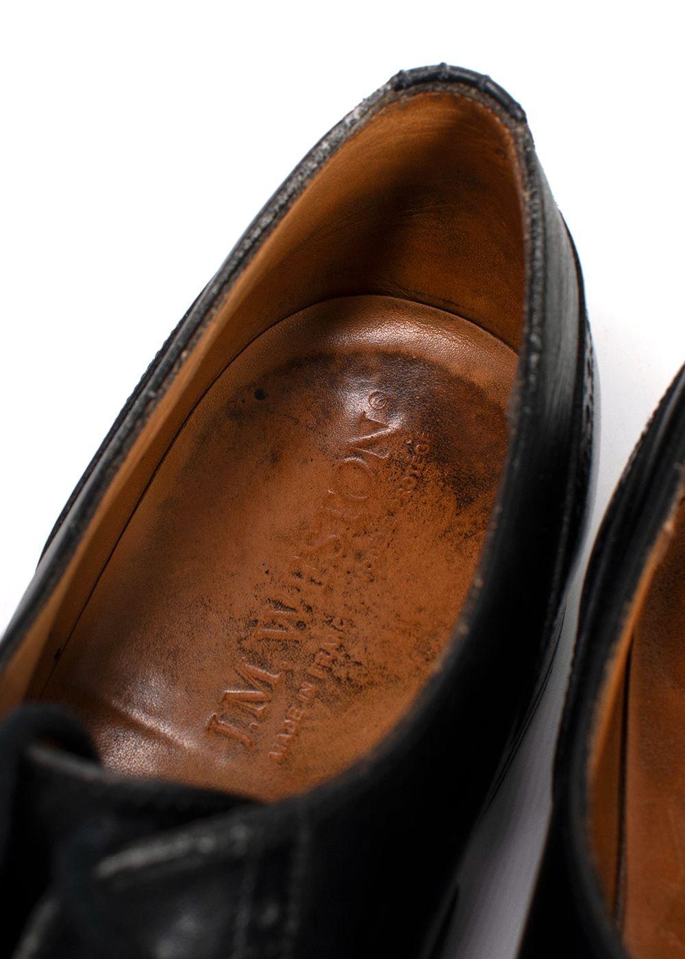J.M. Weston Black Perforated Leather Dress Shoes