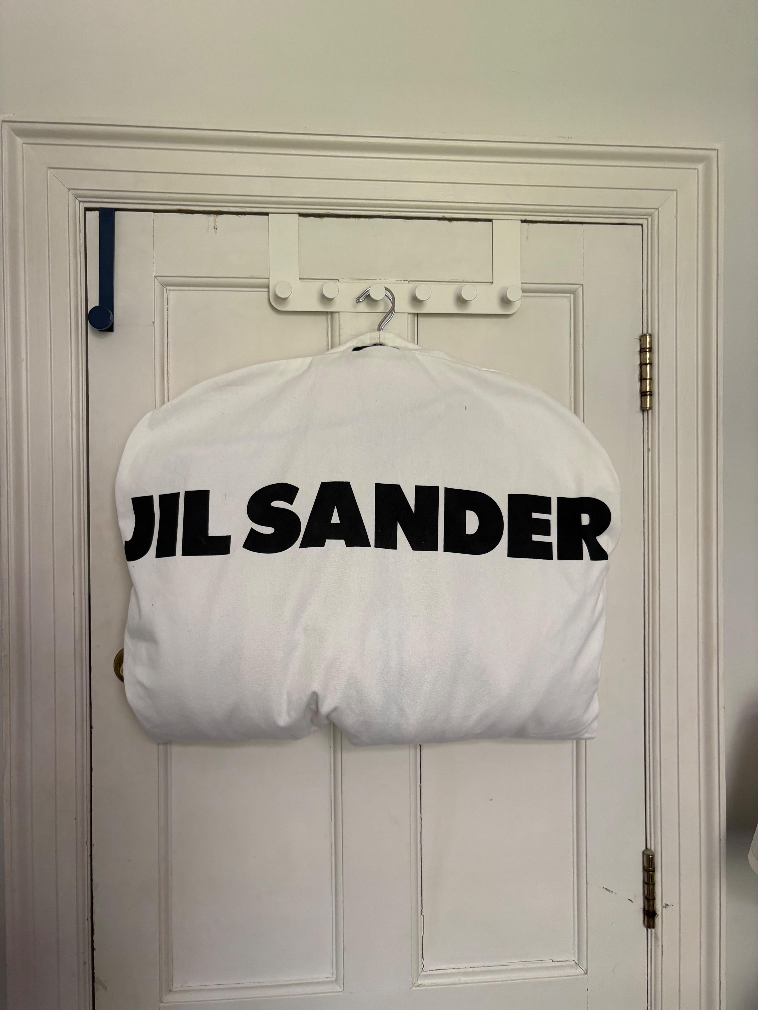 Jil Sander Cream Wool Cape with Black Trim