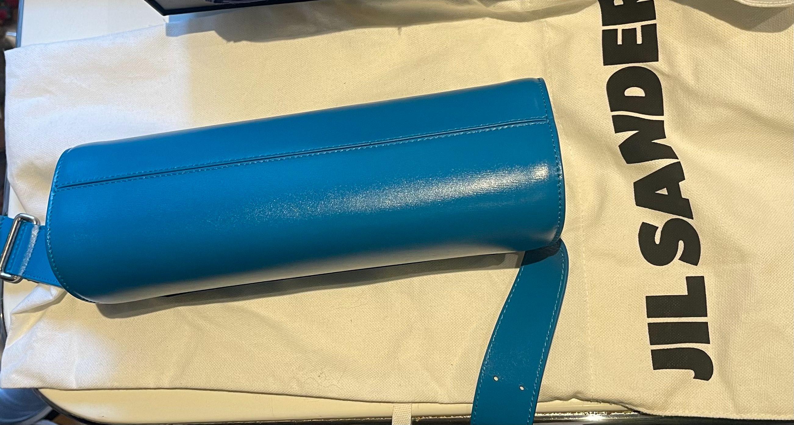 Turquoise Leather Cannolo bag