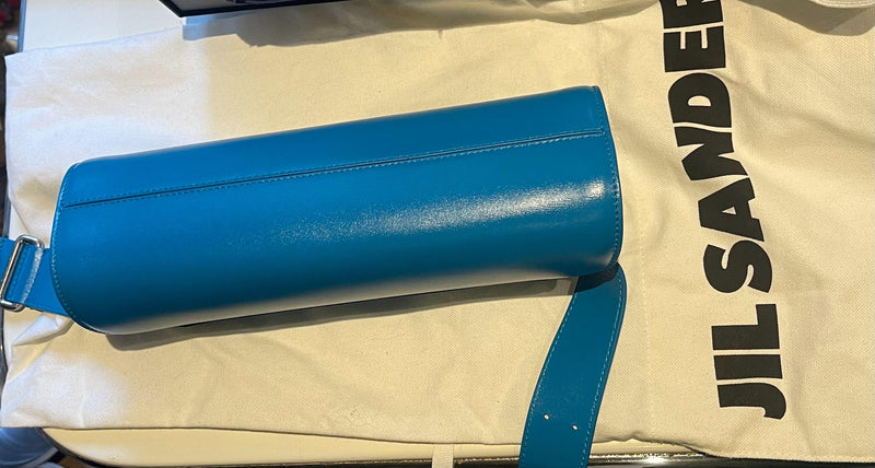 Turquoise Leather Cannolo bag