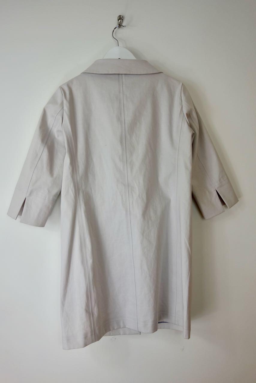 beige cotton-blend gabardine car coat
