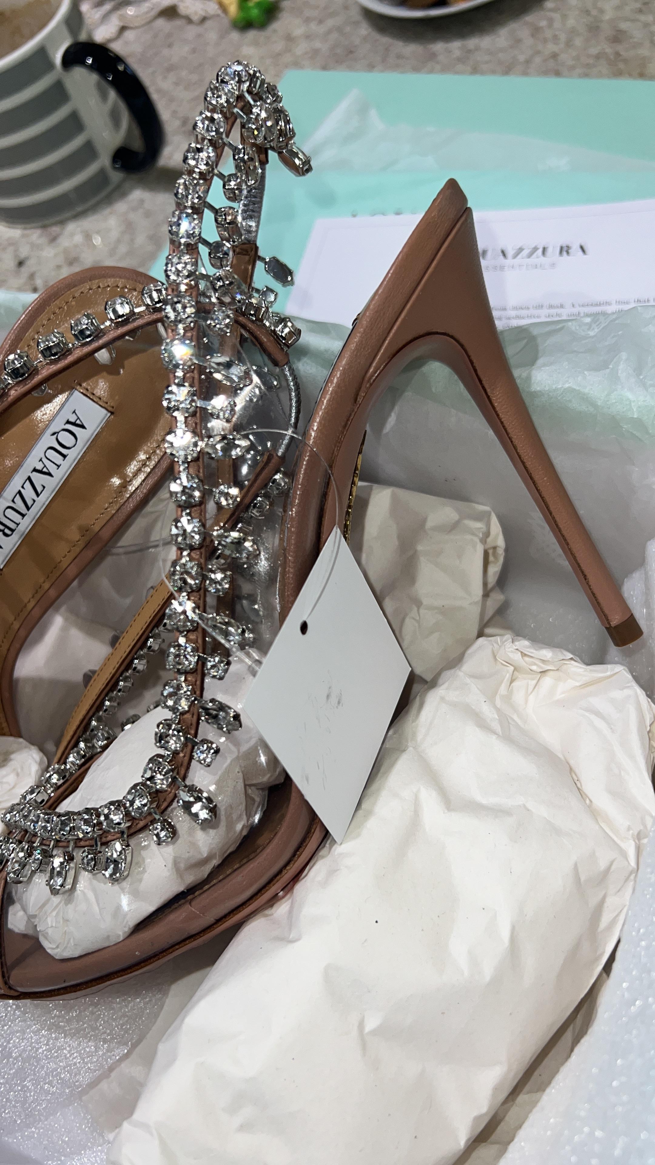 Aquazzura Crystal Embellished Temple Heels