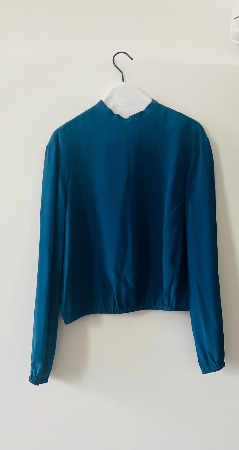 Red Valentino Blue Silk Blouse