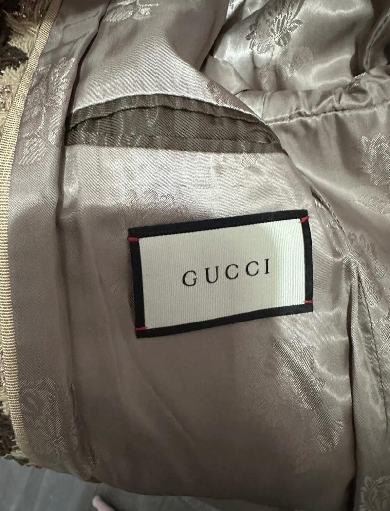 Gucci Brown Checked Tweed Jacket