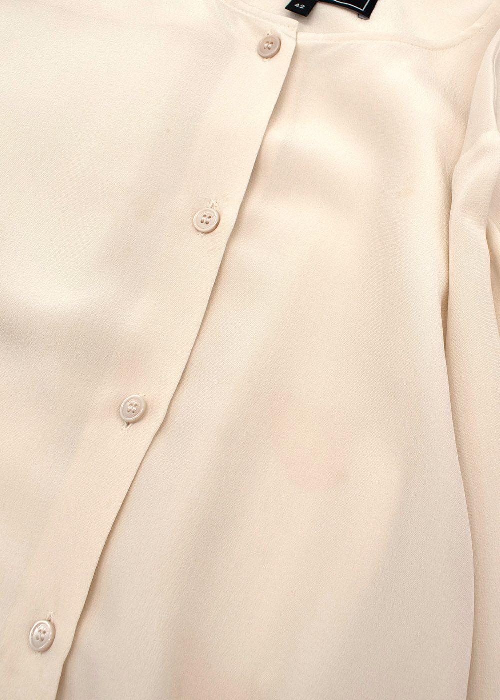Cream Silk Longline Blouse