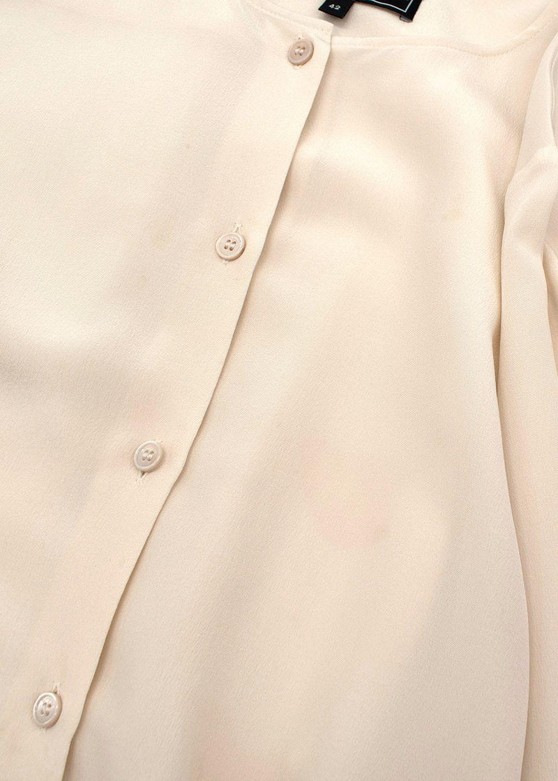 Cream Silk Longline Blouse