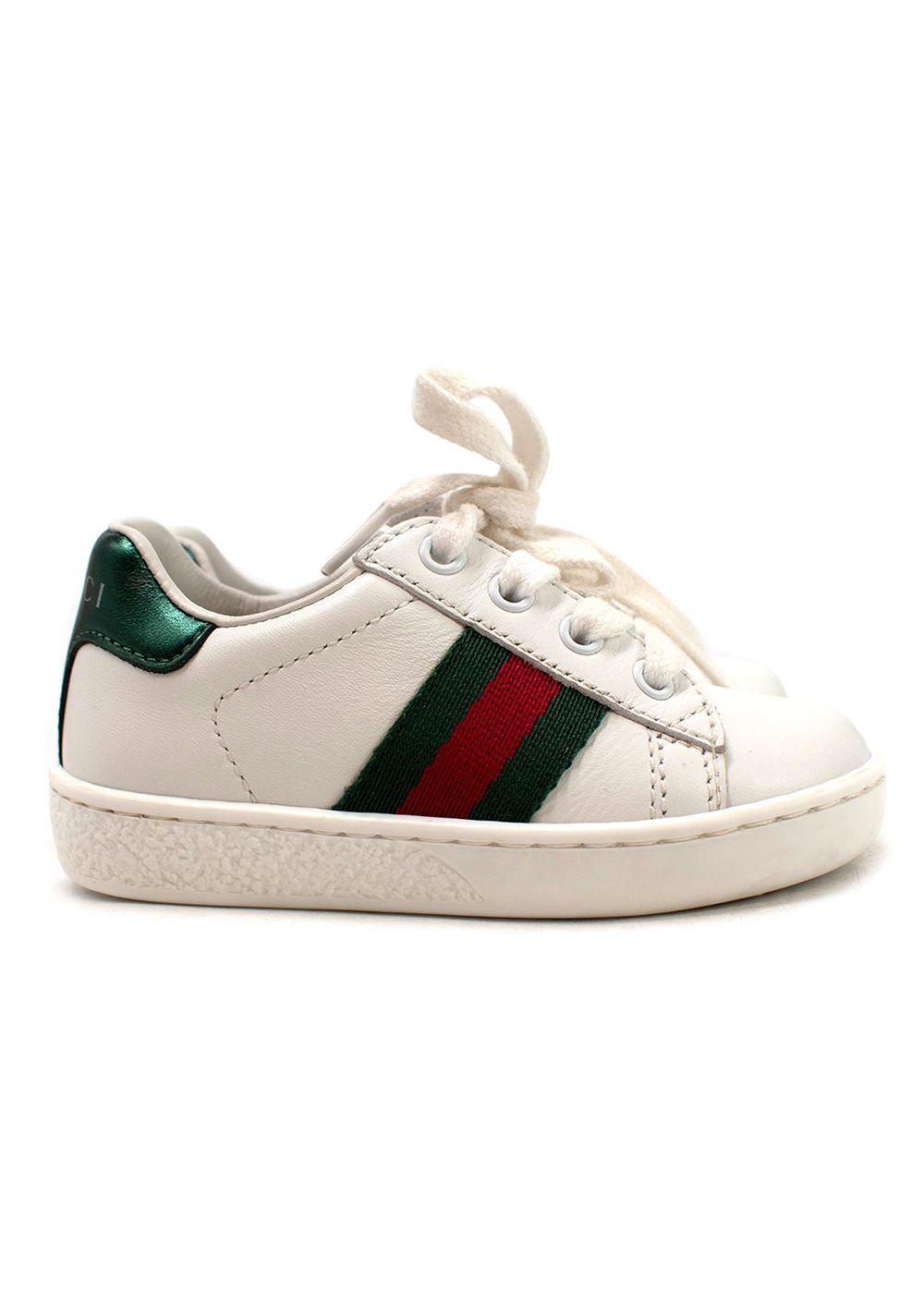 Gucci White Infants New Ace Lace Up Trainers