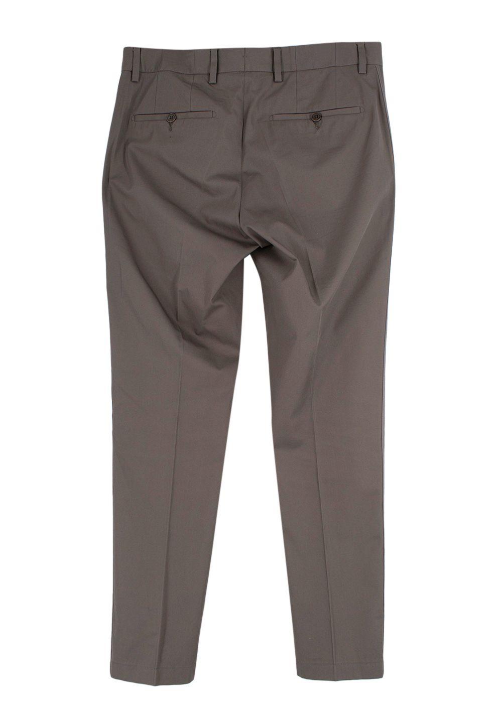 Lanvin Taupe Cotton Tailored Trousers