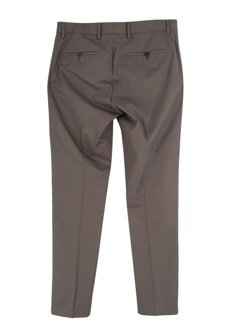 Lanvin Taupe Cotton Tailored Trousers