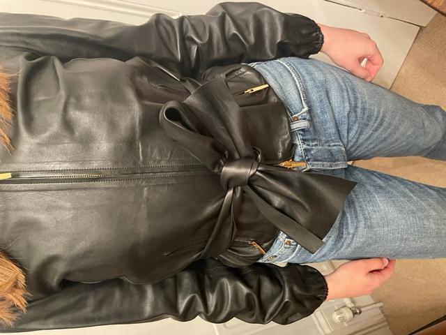 Gucci Black Belted Leather Jacket