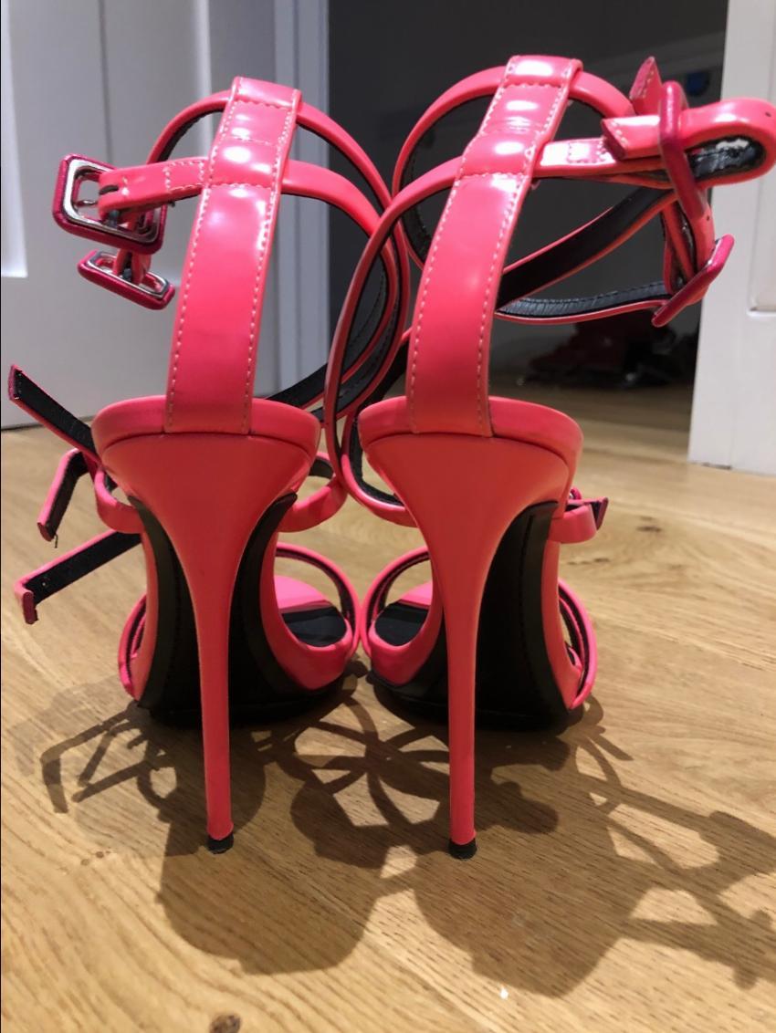 Giuseppe Zanotti Pink Leather Double Strap Sandals