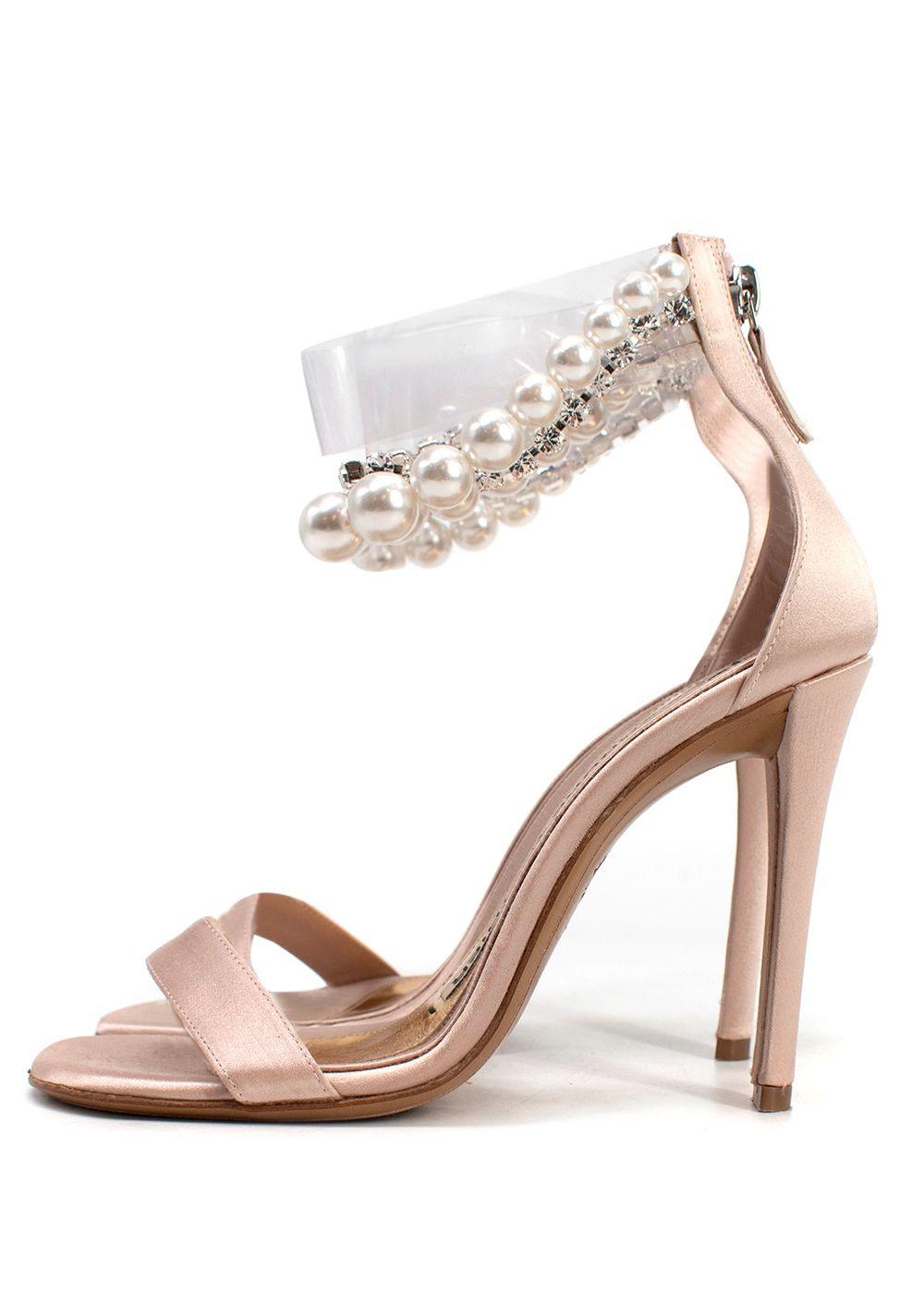 Alexandre Vauthier Coco Faux Pearl And Crystal-embellished Pvc And Suede Sandals