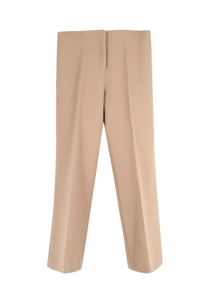 Celine Beige Tailored Wool Trousers