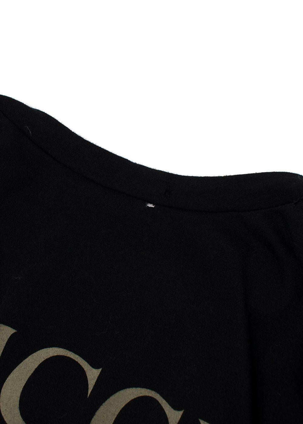 Gucci Black Washed Logo Distressed T-Shirt