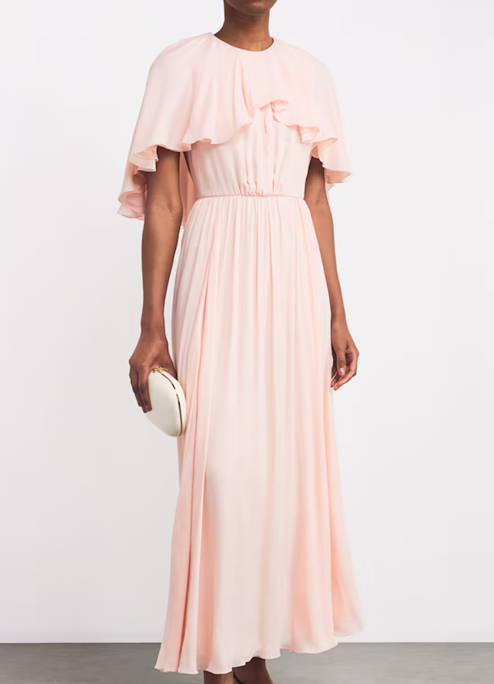 Giambattista Valli Crepe Cape-Overlay Midi Dress