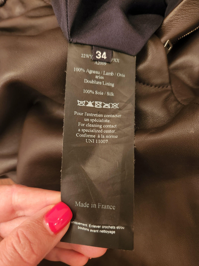 Butterfly-insert High-waist Leather Trousers
