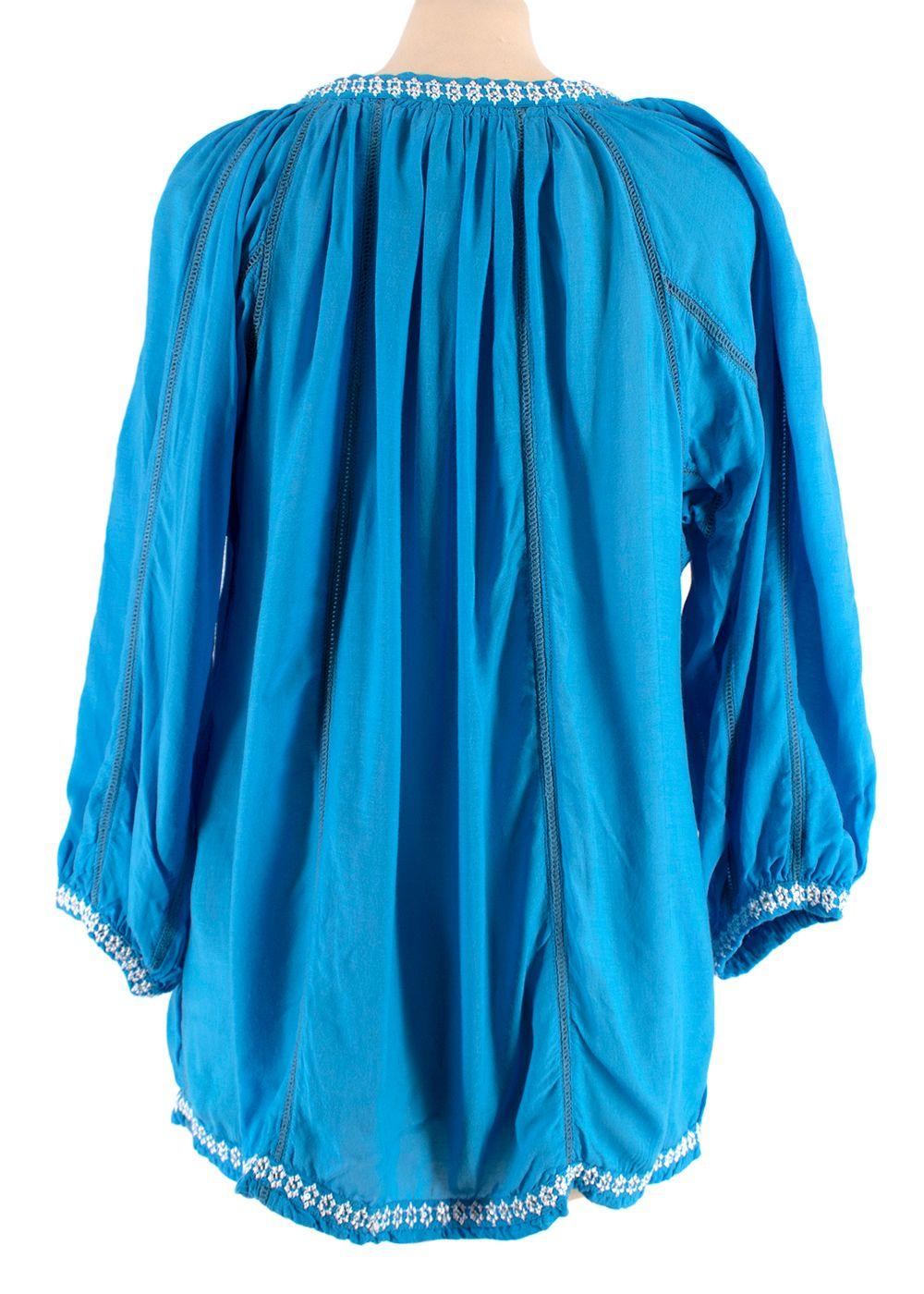 Melissa Odabash Blue & White Embroidered Kaftan