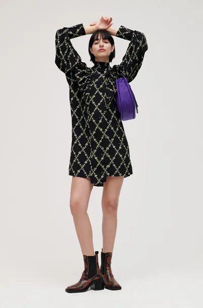 Ganni Printed Long Sleeved Dress