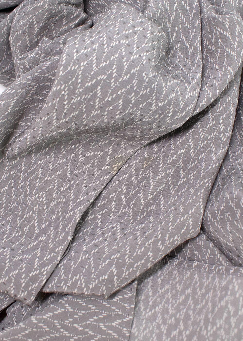 Fendi Silk Grey & White Longline Shirt
