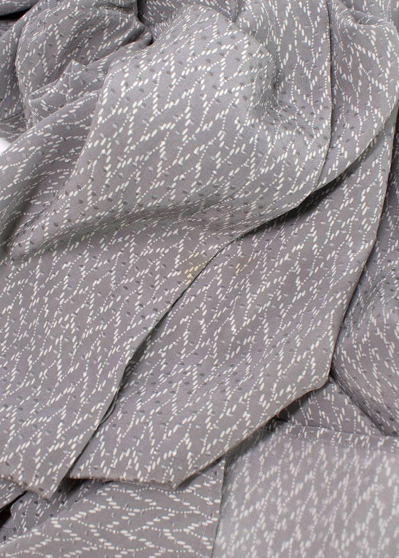 Fendi Silk Grey & White Longline Shirt