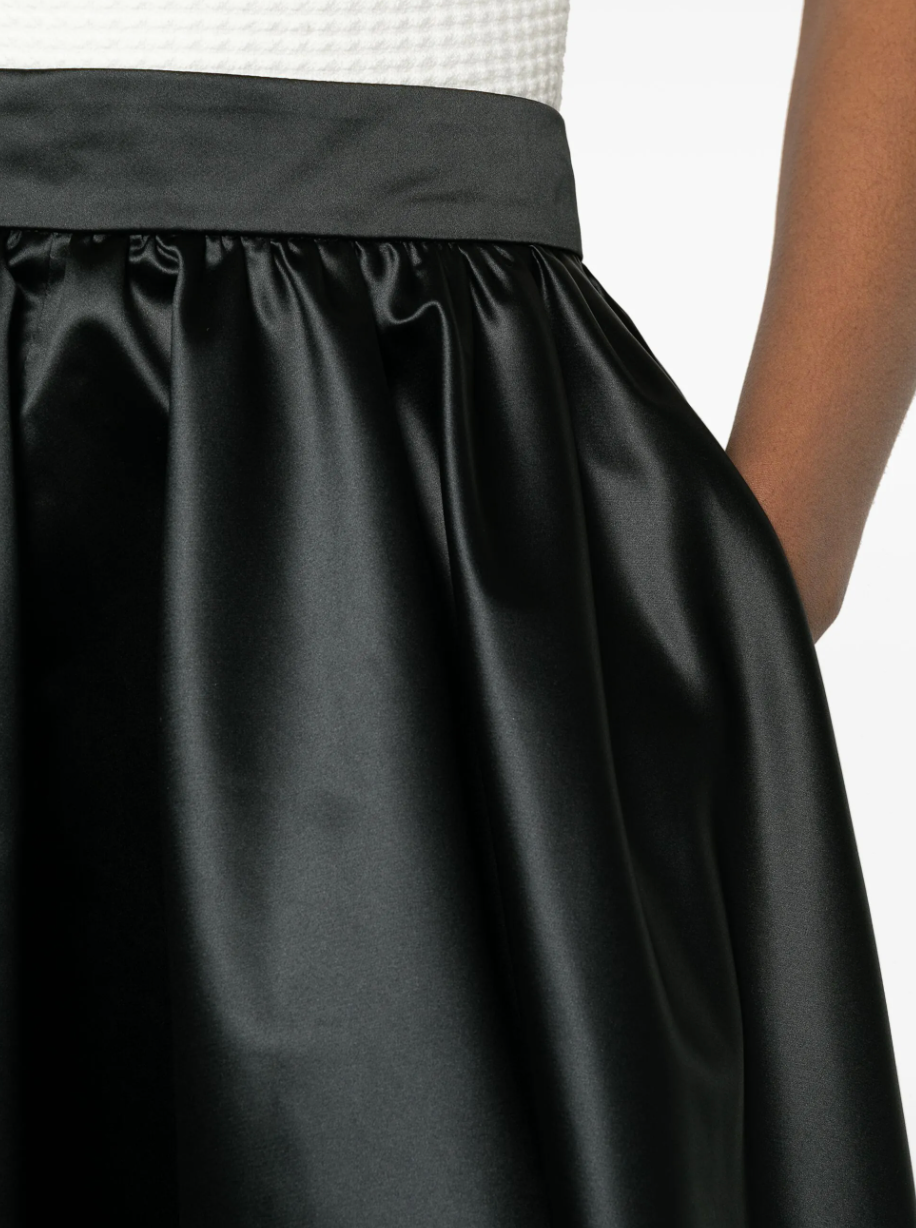 Patou Volume Satin Midi Skirt