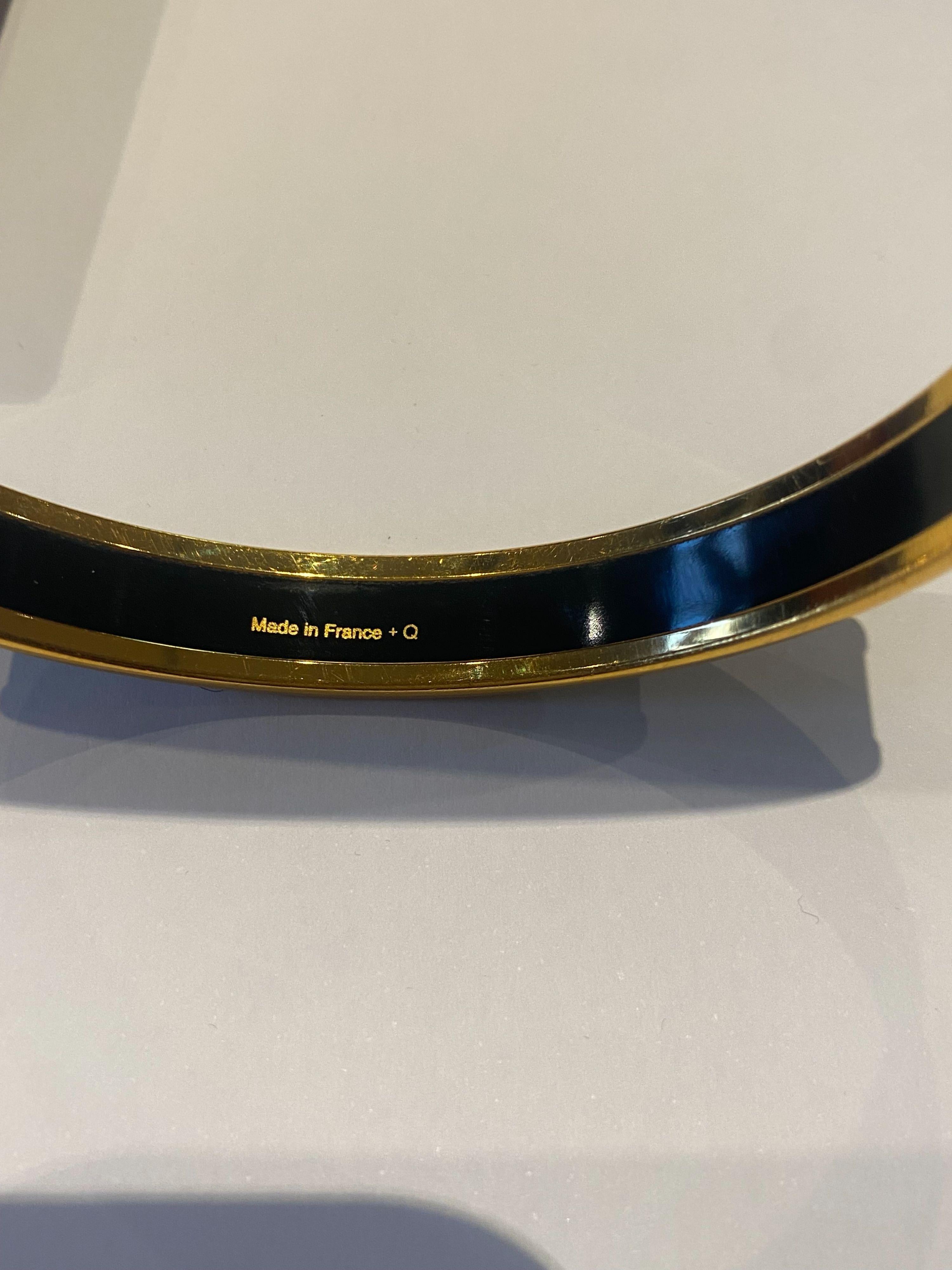 Slim Black Enamel Bangle