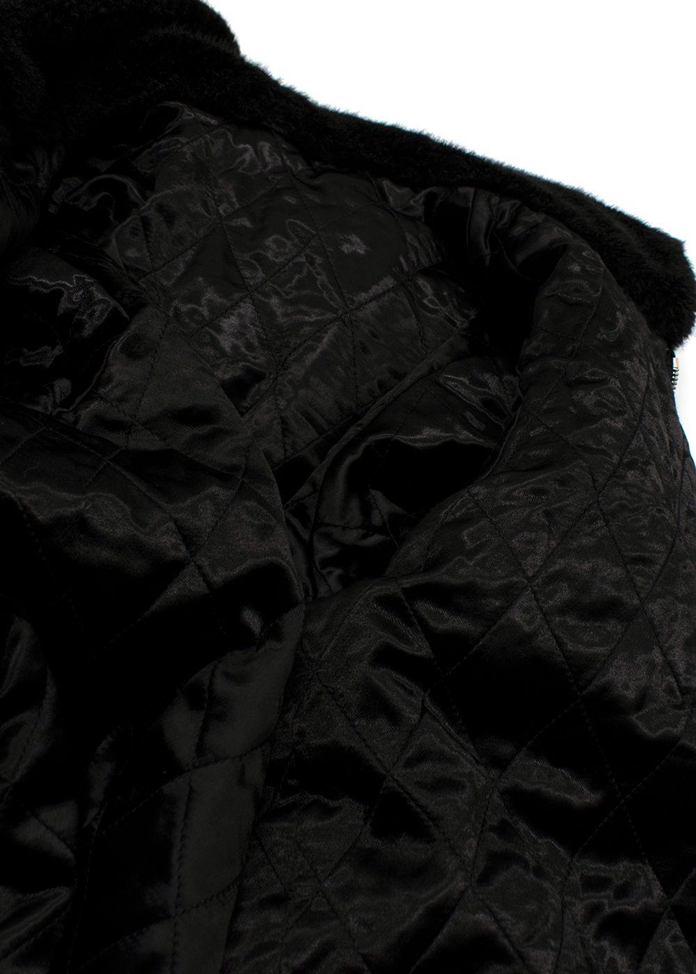 Helmut Lang Black Faux Fur Hooded Jacket