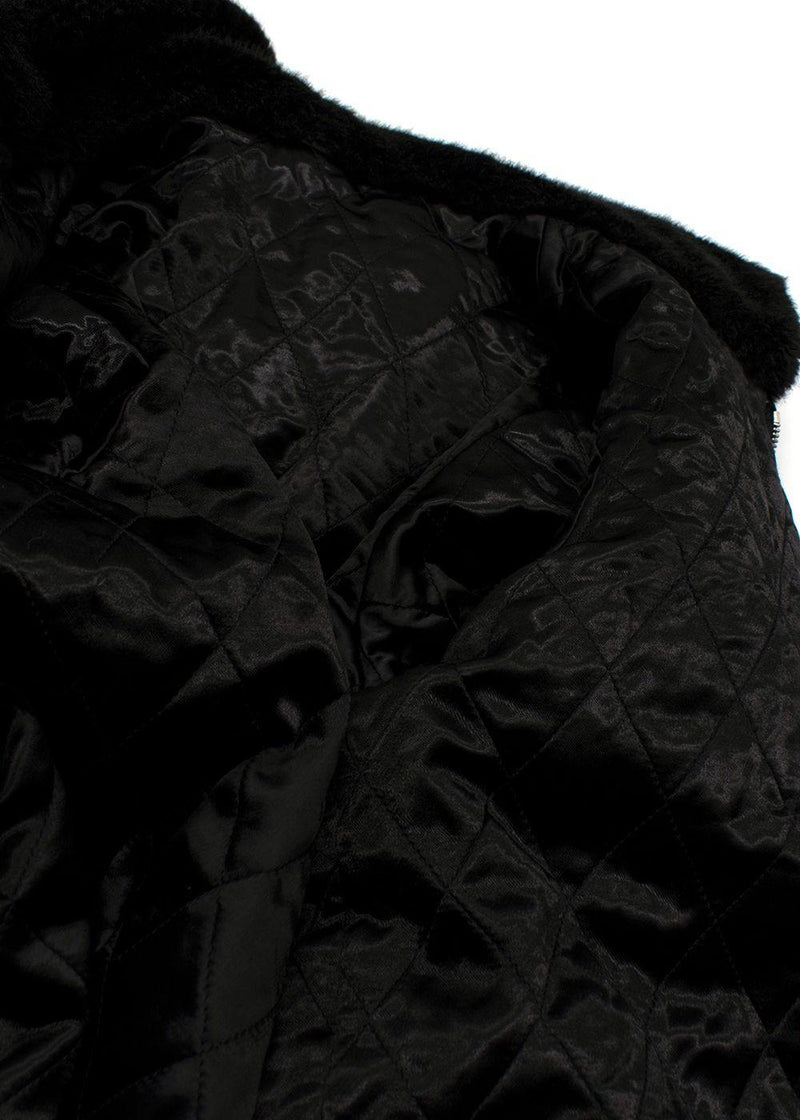 Helmut Lang Black Faux Fur Hooded Jacket