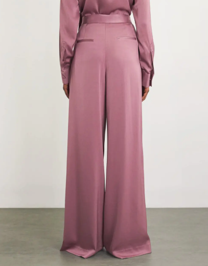 Alex Perry  Satin Crepe Wide-Leg Trousers