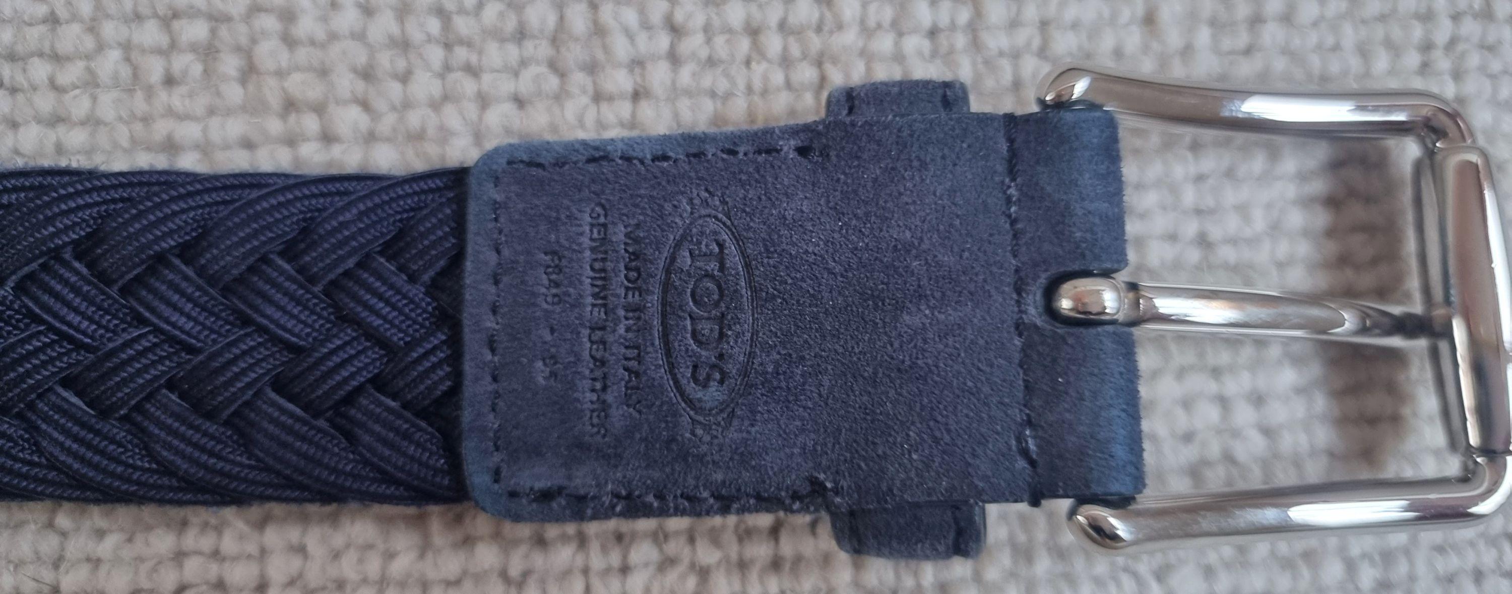 Tod's Blue Suede Plaited Belt
