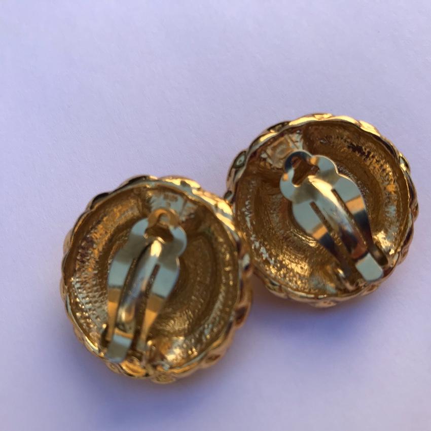 YSL Vintage Gold Plated Couture Earrings