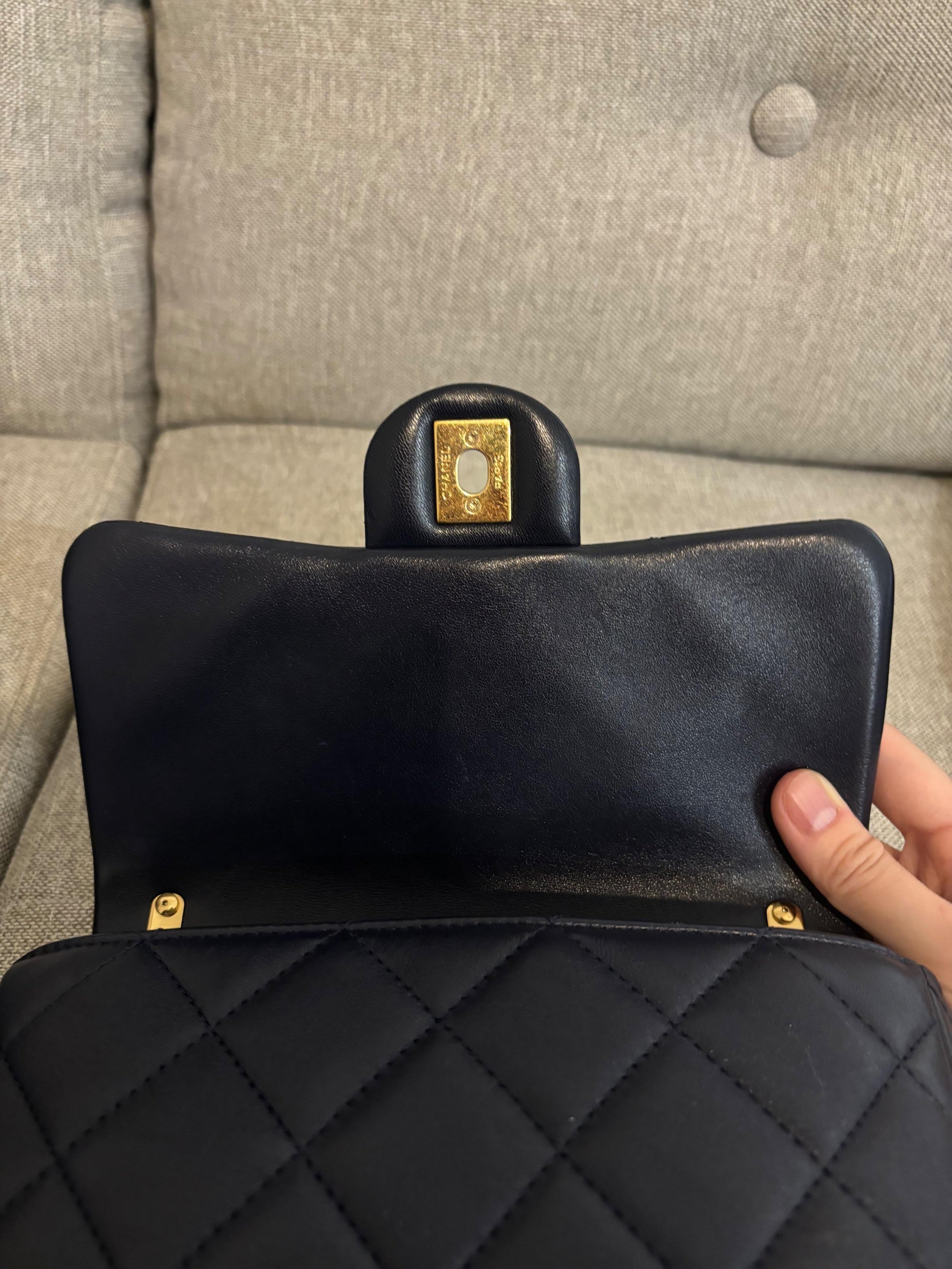 Chanel Navy Blue Funky Town Lambskin Shoulder Bag