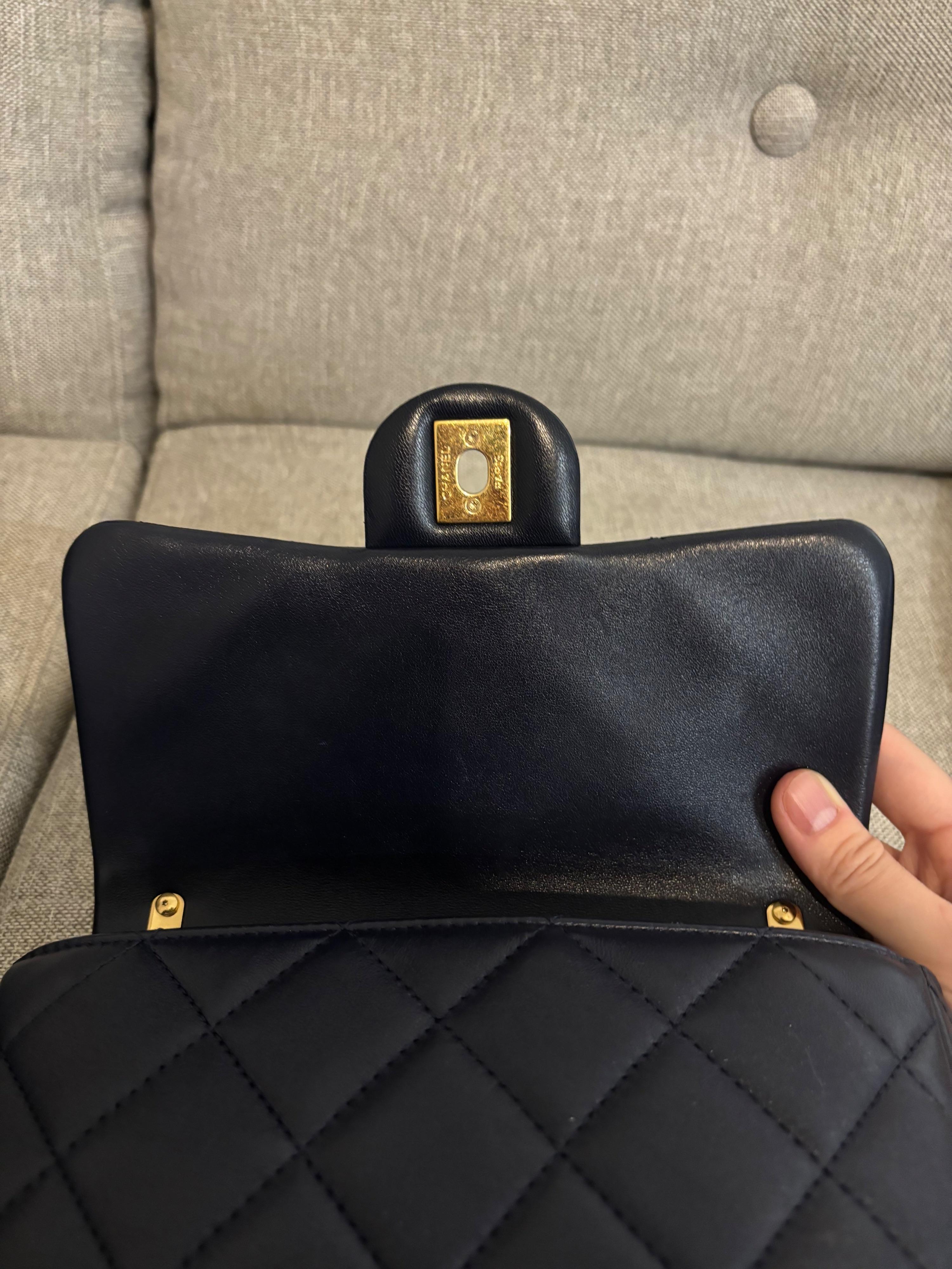 Chanel Navy Blue Funky Town Lambskin Shoulder Bag