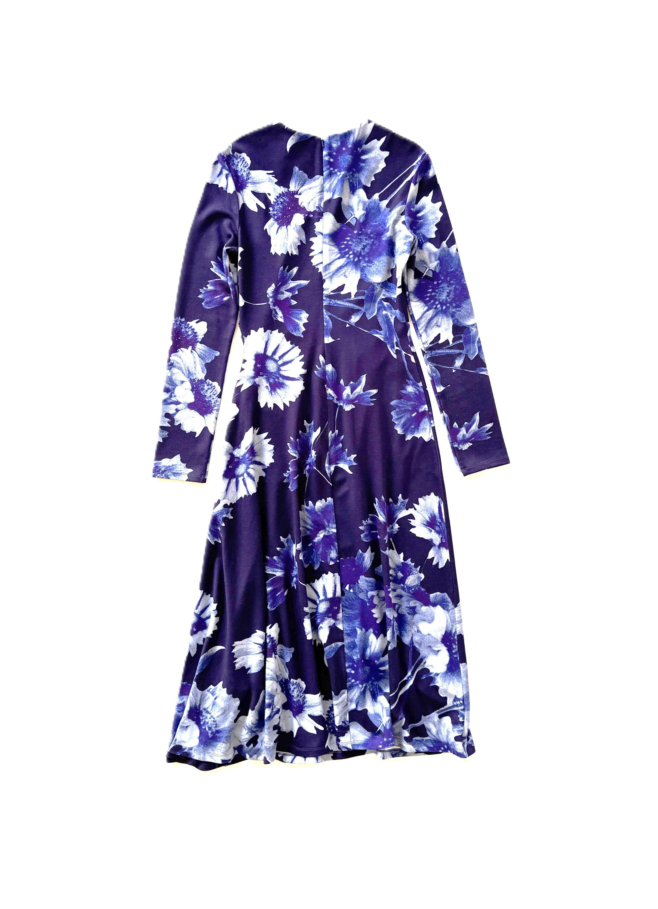 Erdem Printed Blue Jersey Midi Dress