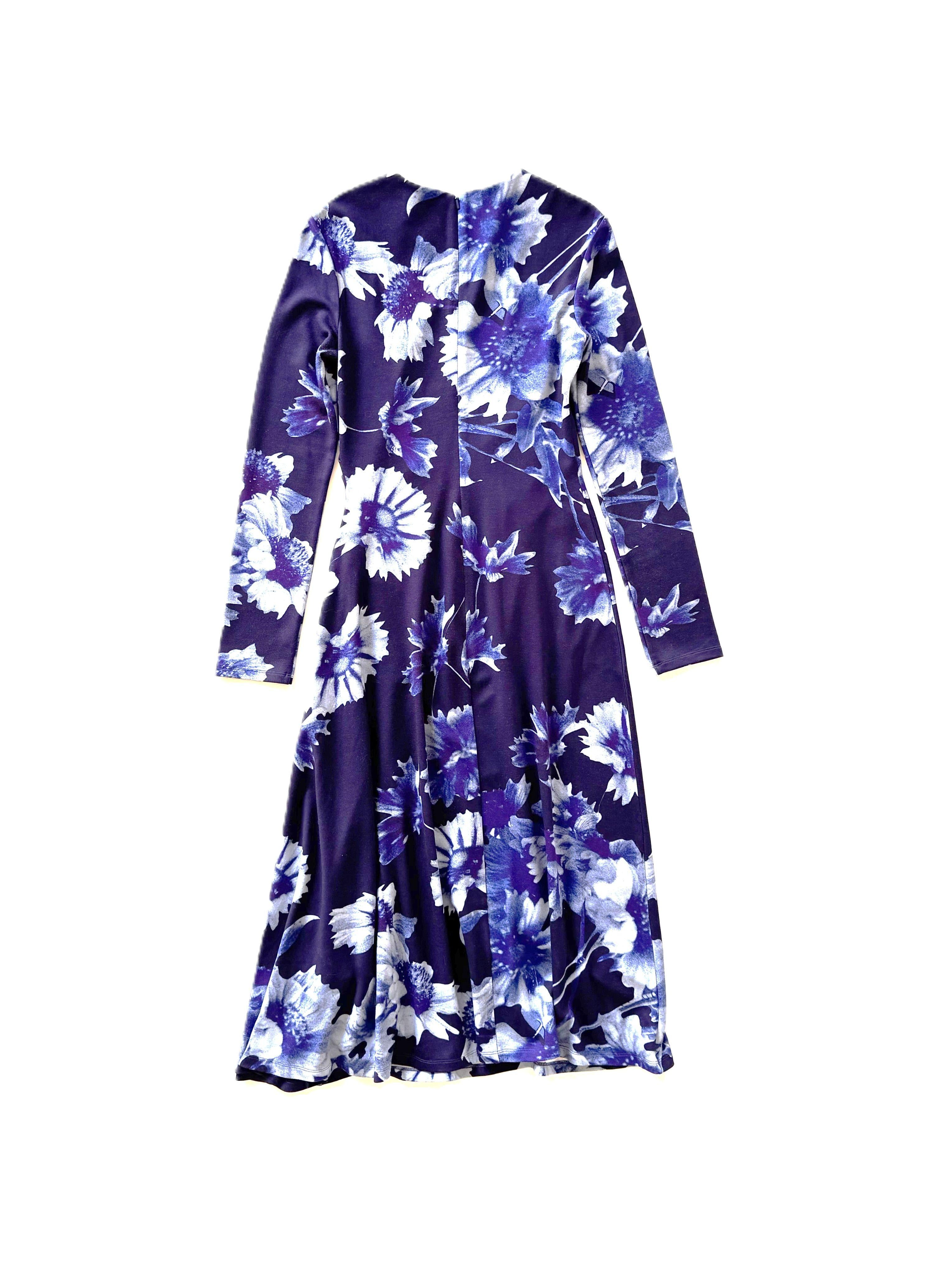 Erdem Printed Blue Jersey Midi Dress