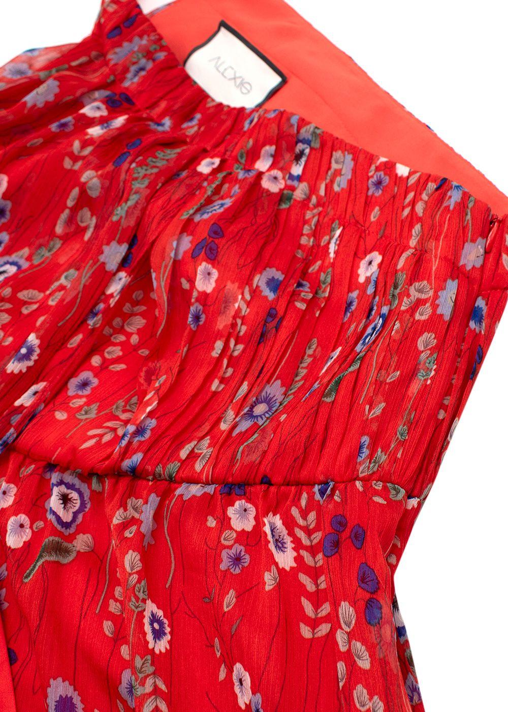 Alexis Pleated One-Shoulder Floral Dress